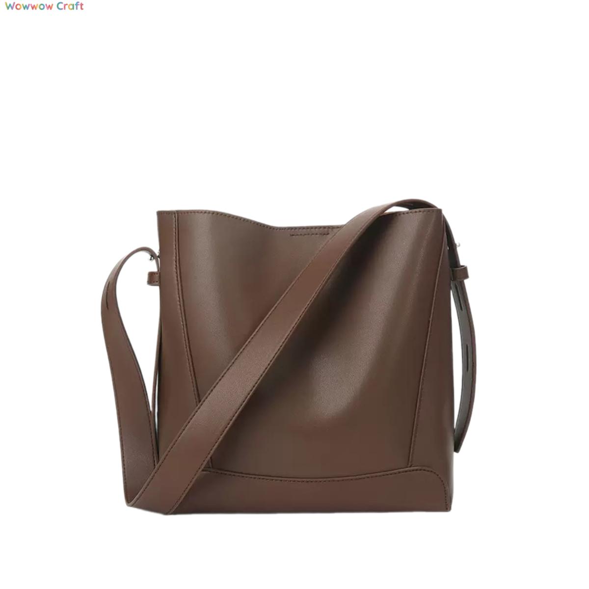 Shoulder Bags,Totes,Leather Bags,Simple Large Capacity Coffee Brown Black Leather Bag - Leather Tote Bag